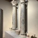 Columns found at Monti in the past, now installed in the museum Chianti Origo in Gaiole in Chianti